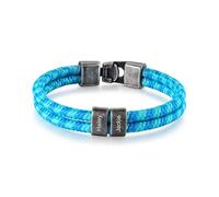 Generic Bracciale da uomo in stile vintage intrecciato a mano e personalizzato con 2-4 nomi. Perfetto come regalo per il marito, il fidanzato o il figlio. (Nome 3, Azzurro)