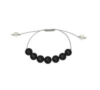 Generic - Braccialetto regolabile con perle di shungite naturale da 10 mm, dalla regione della Carelia Russia, nero