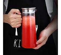 Generic Brocca per Acqua Fredda in Acrilico da 1,2 Litri - Resistente Al Freddo e Al Calore - Ideale per Servire tè Freddo, Succhi di Frutta (coperchio in acciaio inossidabile)