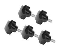 Generic Bullone a Manopola da 5 Pezzi per Attrezzature Meccaniche Maniglia di Bloccaggio a Stelle Durevole Installazione Semplice M8x40x20 Materie Plastiche Nere