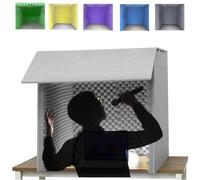Generic Cabina acustica vocale portatile per ufficio Home Studio | Pannelli fonoassorbenti in schiuma, filtra le voci, colore grigio, dimensioni 60 x 60, compatti e facili da posizionare