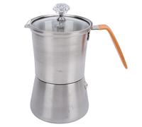 Generic Caffettiera in Acciaio Inossidabile, Caffettiera Portatile a Mano con Manico Termico e Coperchio in Vetro, Ideale per tè Al Latte Italiano e Tisane (160 ml)