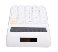Generic Calcolatrice Solare 12 Cifre Ampio Display Simpatico Standard di Base per Studio in Ufficio Pulsanti Meccanici Portatili (WHITE)