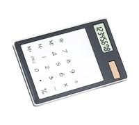 Generic Calcolatrice Solare Trasparente Touch Screen Ultra Sottile Display LCD a 8 Cifre per la Famiglia Dell'ufficio degli Studenti (BLACK)