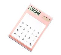 Generic Calcolatrice Solare Trasparente Touch Screen Ultra Sottile Display LCD a 8 Cifre per la Famiglia Dell'ufficio degli Studenti (PINK)