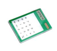 Generic Calcolatrice Solare Trasparente Touch Screen Ultra Sottile Display LCD a 8 Cifre per la Famiglia Dell'ufficio degli Studenti (GREEN)