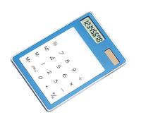 Generic Calcolatrice Solare Trasparente Touch Screen Ultra Sottile Display LCD a 8 Cifre per la Famiglia Dell'ufficio degli Studenti (BLUE)