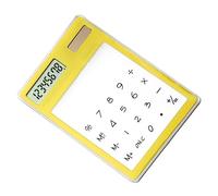 Generic Calcolatrice Solare Trasparente Touch Screen Ultra Sottile Display LCD a 8 Cifre per la Famiglia Dell'ufficio degli Studenti (YELLOW)