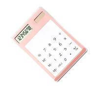 Generic Calcolatrice Solare Trasparente Touch Screen Ultra Sottile Display LCD a 8 Cifre per la Famiglia Dell'ufficio degli Studenti (PINK)