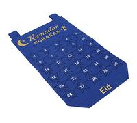 Generic Calendario Dell'Avvento Eid Mubarak Decorazione per il Conto Alla Rovescia in Tessuto da Appendere per Feste del Ramadan, 30 Adesivi Stellari Riutilizzabili, Materiale Non Tessuto, 45 X 27,8