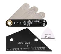 Generic Calibro di Azione per Chitarra, Truss Rod Gage Pacchetto di Corde Righello di Altezza Fret Rocker Guida di Livellamento Set di Installazione del Collo Strumenti di Liuteria per