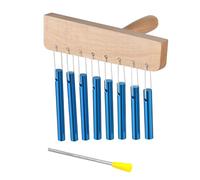 Generic Campanelli da Bar Percussioni Squisito Carillon a a 8 Toni per L'educazione Musicale Campane Portatili in Legno di Betulla e Alluminio per Principianti (BLUE)