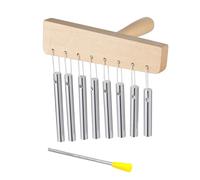 Generic Campanelli da Bar Percussioni Squisito Carillon a a 8 Toni per L'educazione Musicale Campane Portatili in Legno di Betulla e Alluminio per Principianti (SILVER)
