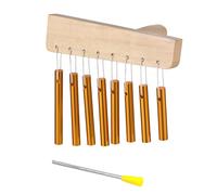 Generic Campanelli da Bar Percussioni Squisito Carillon a a 8 Toni per L'educazione Musicale Campane Portatili in Legno di Betulla e Alluminio per Principianti (GOLD)