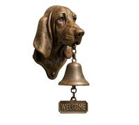 Generic Campanello decorativo in ghisa, con finitura in bronzo, design a testa di segugio, stile vintage, per ingresso esterno e casa