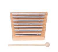 Generic Campanello Manuale a 7 Tubi con Mazzuolo in Legno per la Meditazione Curativa con il Suono e L'uso in Classe Legno di Faggio e Metallo di Alta qualità