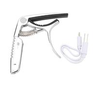 Generic Capo di Chitarra Acustica, Illuminazione a Bordo a Led con Capo da 2 a 1 Colore Completo di Chitarra Elettrica Strong Spring to Play (SILVER)