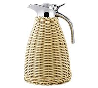 Generic Caraffa termica per caffè in acciaio inox, elegante e resistente, 1,5 l, 12 ore di calore e ritenzione del freddo per 24 ore, corpo in rattan intrecciato, caraffa termica per caffè