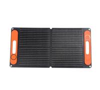 Generic Caricabatterie Portatile Monocristallino da Pannello Solare Pieghevole da 80 W per Uso Esterno con Doppie Uscite USB e Clip per Batteria (GREY)
