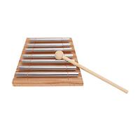 Generic Carillon Energetico per Strumenti a Percussione Carillon Energetico a 7 Toni con Mazze per Rafforzare L'udito dei Bambini in Colore Legno e Argento 16,8 X 15 X 13 Cm