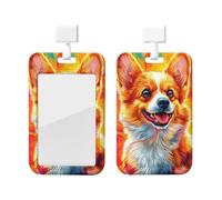 Generic Carino Corgi Dog Print Scorrevole ID Badge Holder Lavoro Badge Sleeve Vertical Card Protector Work Office Gifts