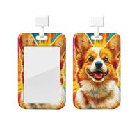Generic Carino Corgi Dog Print Scorrevole ID Badge Holder Lavoro Badge Sleeve Vertical Card Protector Work Office Gifts