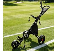 Generic Carrello da Golf Pieghevole Carrello Spinta Trolley Golf Passeggino Supporto Borsa Telaio Leggero con di Freno E Chiusura Compatta Adatto a Campo