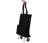 Generic Carrello della Spesa Multifunzionale Pieghevole Borsa Portatile in Tessuto con Ruote per Fare la Spesa in Spiaggia, in Campeggio, in Viaggio (BLACK)