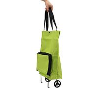 Generic Carrello della Spesa Multifunzionale Pieghevole Borsa Portatile in Tessuto con Ruote per Fare la Spesa in Spiaggia, in Campeggio, in Viaggio (GREEN)