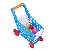 Generic Carrello della Spesa per Bambini Set Sviluppo Dell'apprendimento Interattivo Gioca a Giocattoli Alimentari per Bambini Plastica Resistente per i Primi Giocattoli Educativi (BLUE)