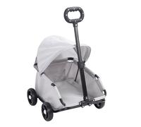 Generic Carrello per Cani Pieghevole Tettuccio Parasole con Design Pieghevole a 3 Gradini Ingresso Facile per Cani di Piccola Taglia Gatti Tessuto Oxford in Metallo (GREY)