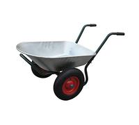 Generic Carriola per Attrezzi Giardinaggio, Due Ruote, Telaio in Acciaio 66 Litri, Vassoio Zincato, Facile Montare, con Portata Massima di 150 kg. Capacità di Carico, Carrello