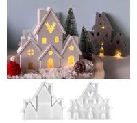 Generic Casa di Natale Stampo Castello Stampo in Silicone Casa 3D Epoxy Casting Mold Casa Stampo Resina Decorazione Casa