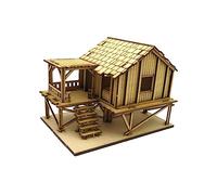 Generic Casa Puzzle in Legno in 1/72, Puzzle, Materiali per Il Giardinaggio, Puzzle in Legno, Fai Da Te per La Decorazione di Modelli di Case, Stile a
