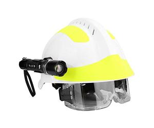 Generic Casco di Salvataggio di Emergenza Elmetto Protettivo Anti-impatto con Lampada Frontale e Occhiali Protettivi per Vigili del Fuoco e Soccorso in Caso di Catastrofe 53 Cm-63 Cm