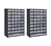 Generic Cassetta degli Attrezzi in Plastica con 41 Cassetti, Organizer con 40 Cassetti Piccoli per Piccole Parti, Accessori, Lavori Fai da Te, Armadietto Trasparente e Resistente, 2