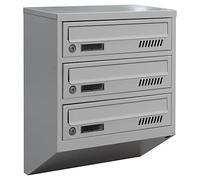Generic Cassetta Postale Condominiale 3 posti Grigio Interna 20 cm prof | installazione interna, formato A4, 3 cassette postali, grigia RAL 7035 aperatura 33 x 2 cm, profondita 20 cm, 2 chiavi