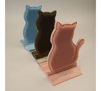 Generic Cat Corner Self Groomer Resistente All'usura PE a Forma di Gatto Massaggiatore per il Viso Pannello per Prurito per Forniture per Gatti (Imballaggio della scatola dei colori)