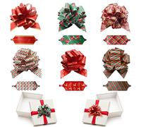 Generic CattleyaHQ Fiocchi Regalo, Fiocchi Natalizi per Confezioni Regalo,12 Pezzi Fiocchi di Nastro per la Decorazione dell'imballaggio del Regalo di Natale