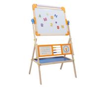 Generic Cavalletto da Disegno Magnetico Bifacciale per Bambini con Orologio in Rotolo di Carta, Giocattolo Didattico per la Casa, la Scuola e la Sala Giochi, Usa la Lavagna 23,2 X 11,4 X 37 Pollici