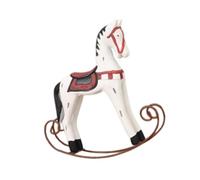 Generic Cavallo a Dondolo Decorativo in Legno, Statuetta Da Collezione Portatile, Ideale Come Centrotavola in Soggiorno O Come Decorazione per Una Mensola, Bianco
