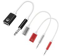 Generic Cavo audio analogico da 3,5 mm maschio a tipo C femmina, adattatore da auricolare a testa rotonda, cavo audio analogico da 3,5 mm, convertitore di tipo C, funziona con lettori MP3, laptop,