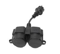 Generic Cavo di Alimentazione Sdoppiatore A Y Cavo Compatto e Versatile per Uso Interno Ed Esterno Adatto A Spazi Limitati, 16 A 2 Prese per Casa, Ufficio, Officina (Spina europea)