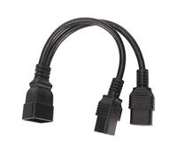 Generic Cavo di Alimentazione Splitter a Y Doppio Ritardante di Fiamma in PVC IEC320 C19 a C20 da 12,6 Pollici per Lampada da Tavolo Monitor LCD