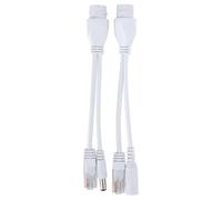 Generic Cavo e Sdoppiatore per Iniettore POE Impermeabile per Espansione Flessibile della Rete Domestica e 'ufficio, 12 V, ABS Resistente, 2 unità (WHITE)