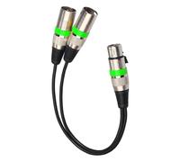 Generic Cavo splitter XLR a 3 pin, adattatore audio in lega di zinco resistente, adatto per mixer, amplificatore, teatro, casa, verde