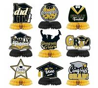 Generic Centrotavola Laurea Nido d'Ape Centri Tavola Laurea Decorazioni Tavolo Festa Cappello Tema Elegante Carta Pieghevole Gradi Adatto per Feste di Laurea Cerimonie Scolastiche Ricevimenti