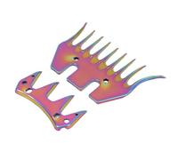 Generic Cesoie per Pecore in Acciaio Ad Alto Tenore di Carbonio con 9 Denti Curvi, Paletta/ala di Ricambio per Cesoie Elettriche per Toelettatura, Alpaca, Lama, Confezione 2