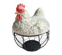 Generic Cestino per la conservazione delle uova, cestino per la raccolta delle uova fresche con coperchio, contenitore portatile per uova fresche per la, Bianco