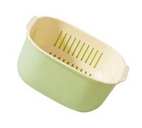 Generic Cesto per Lavare le Verdure, Robusta Vasca Drenante a Doppio Strato per la, Cestello per da 2,5-4 Kg per i Pasti in Famiglia, Plastica PP 7,68x7,09x3,15 Pollici (verde di piccole dimensioni)